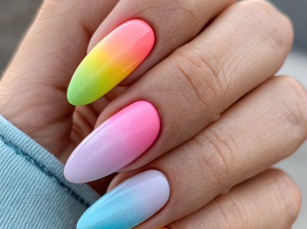 Mão com unhas pintadas nas cores de esmalte que serão tendência em 2025