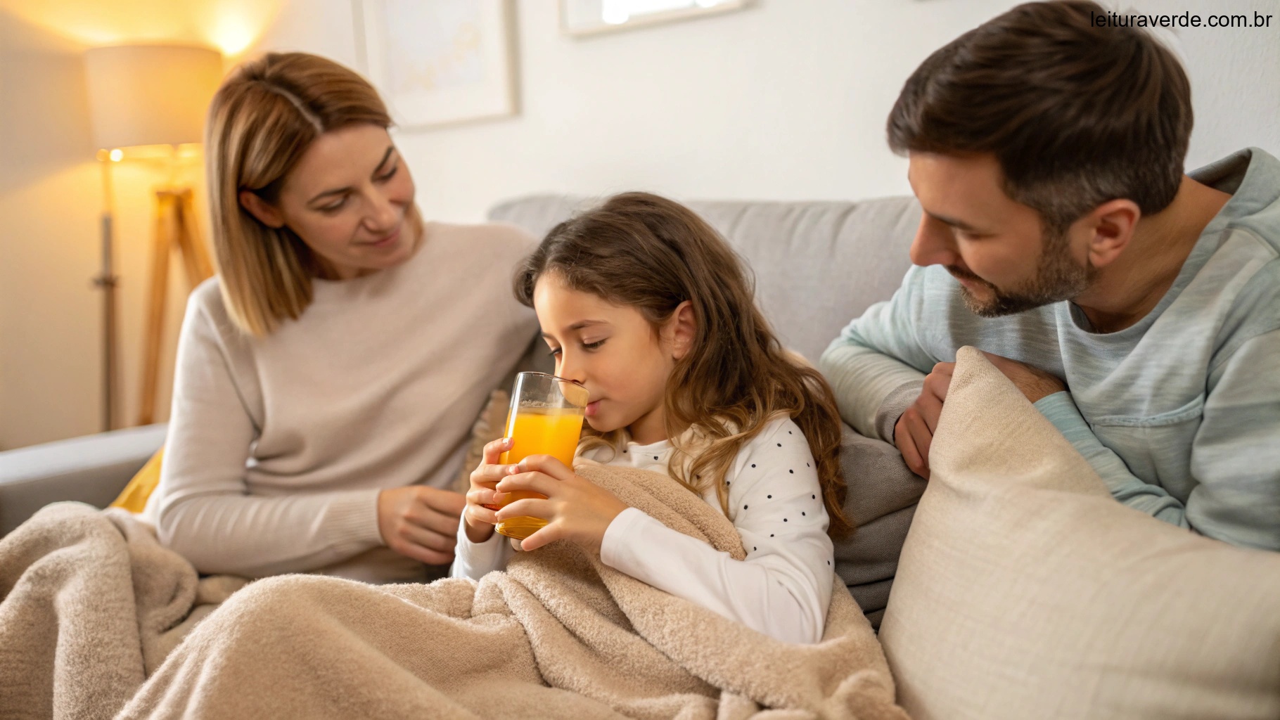 Child drinking orange juice, representing immune support.